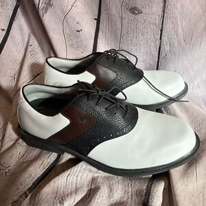 Thom Mcan Men’s Leather Two Tone Lace Up Oxford‎ Golf Lug Sole Shoes Size 10 GUC